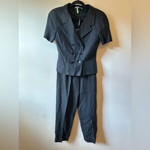 MaxMara Charcoal Gray Short-Sleeve Pantsuit